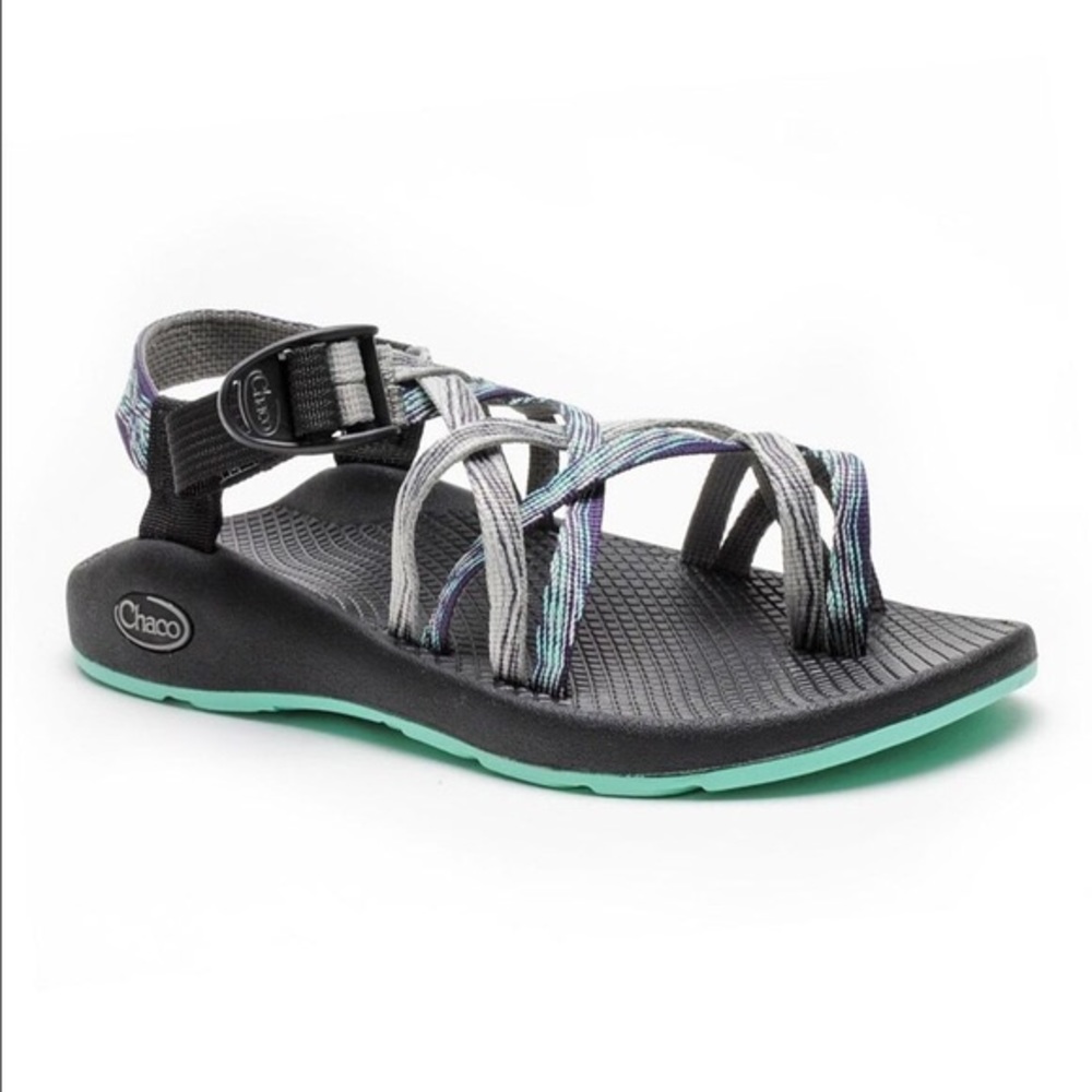 Chaco Women's Black Multi-Strap Sport Sandal with Mint Sole